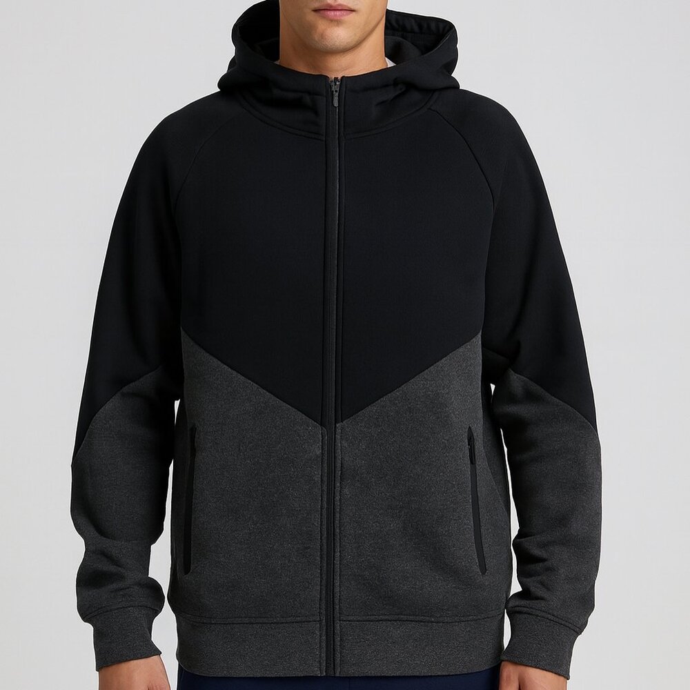 Cougar Sport Performance Black & Grey Fleece Hoodie LG NWT